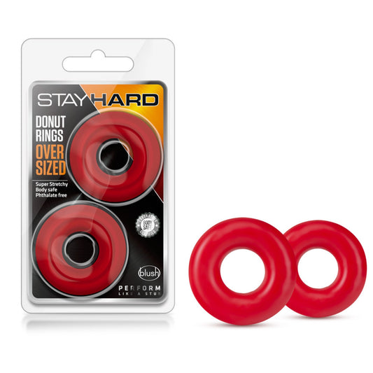 Stay Hard - Donut Rings Oversized - Red - FantasyBoutiqueUSA